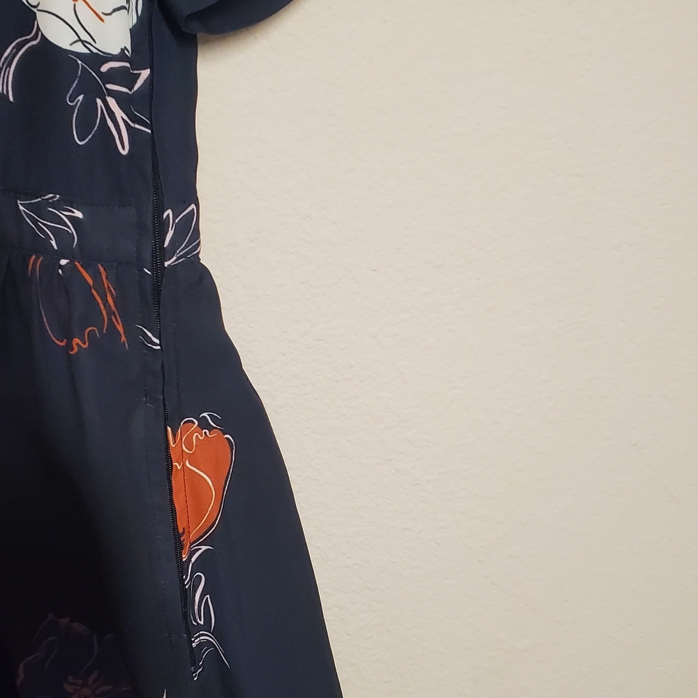 ModCLoth XL Navy Fresh Spring Floral Pint Mini Dress - Picture 3 of 3